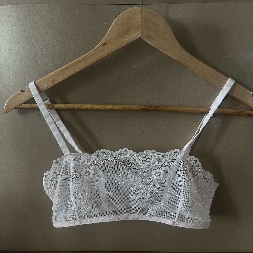 Sleepy Jones Lace Bralette in Light Pink